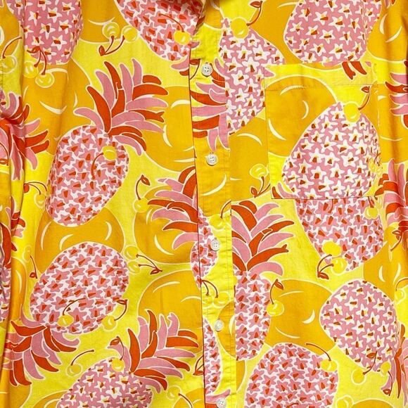 New Lilly Pulitzer Mens Vintage Pineapple Print Cotton Button Shirt Sz XL - Picture 3 of 5
